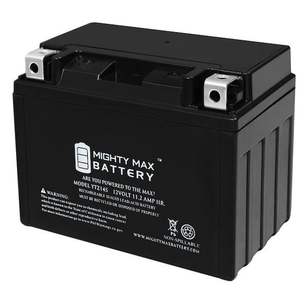 Mighty Max Battery YTZ14S 12V 11.2Ah Battery Replacement for Honda VT1300CS 18 YTZ14S1178